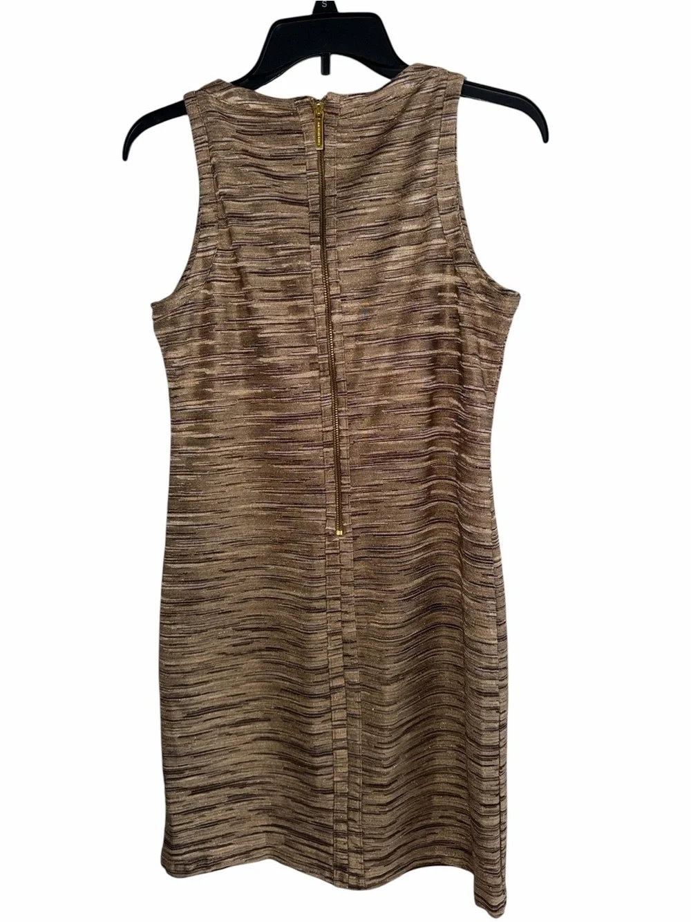 Michael Kors Gold Metallic Space-Dye Shift Dress Size M